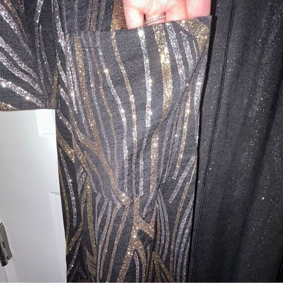 Lularoe Metallic Glitter Statement Long Sleeve Sarah Duster Long Cardigan Top - Picture 6 of 11